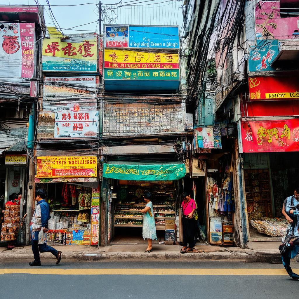 Mặt tiền các cửa hàng kinh doanh đa dạng từ vàng bạc đến thuốc Bắc trên Đường Hậu Giang Quận 6.